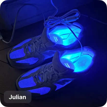 photo of blue shoes